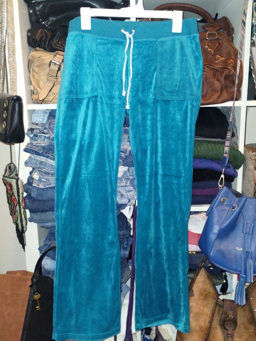 Casual Land Velour Track Pants Size Large Y2K